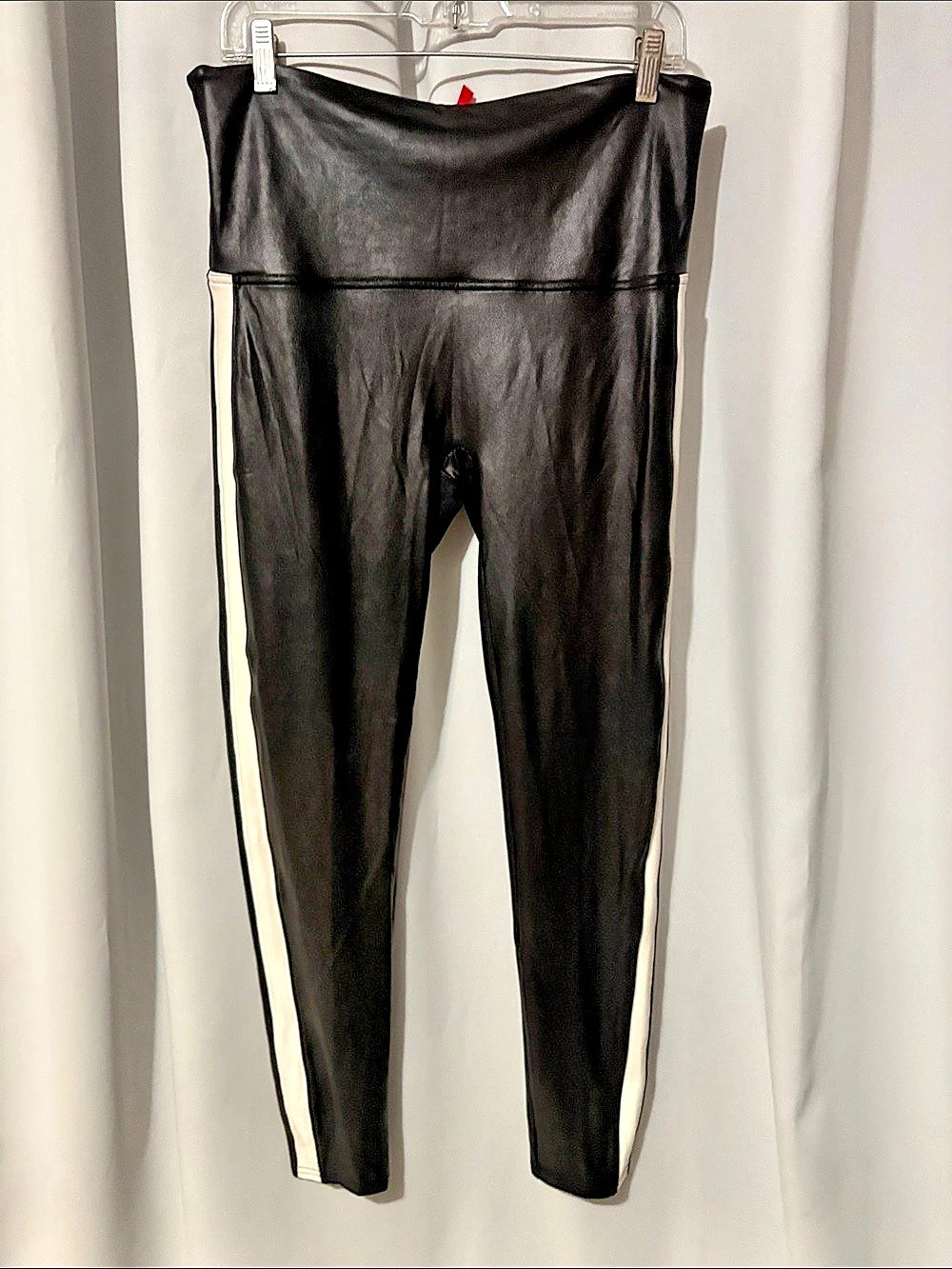 SPANX Faux Leather Leggings Color Block Size 1X Like New